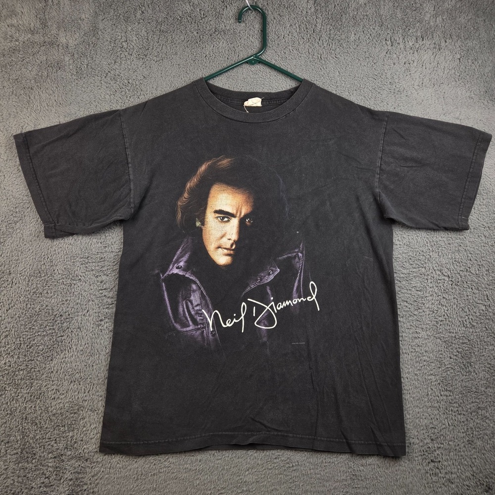 Vintage Neil Diamond Concert Shirt Men's Large 1996 US Tour Double Sided 90s